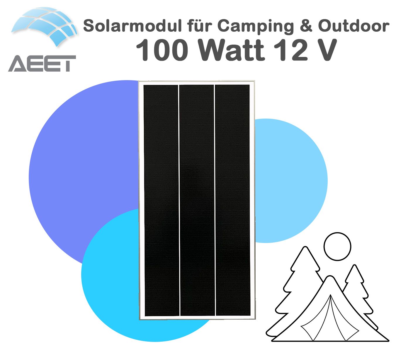 Solarmodule 100 Watt 12V Mono | Camping | Insel | Batterie Solarmodule 100 Watt 12V Mono | Camping | Insel | Batterie