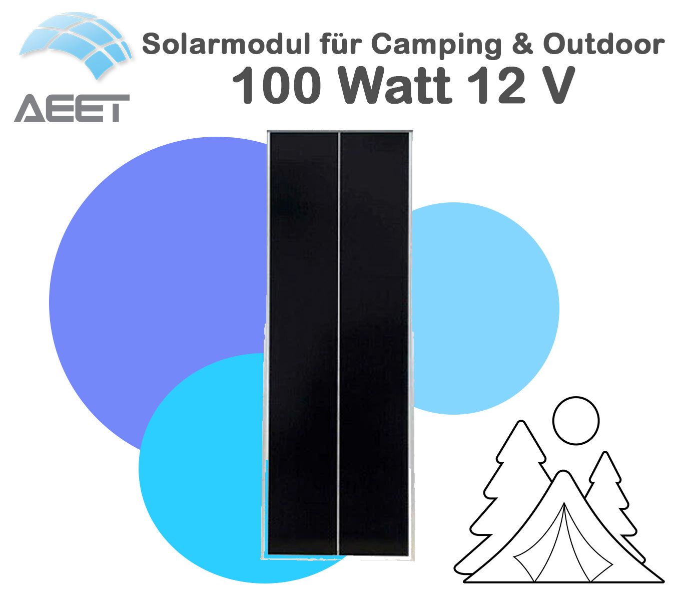 Solarmodule 100 Watt 12V Mono | Camping | Insel | Batterie Solarmodule 100 Watt 12V Mono | Camping | Insel | Batterie
