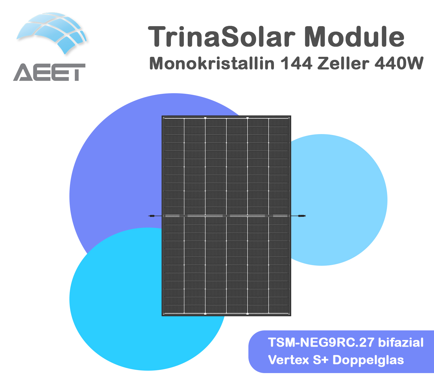 Solarmodule Trina 440 TSM-NEG9RC.27 bifazial Vertex S+ Doppe Solarmodule Trina 440 TSM-NEG9RC.27 bifazial Vertex S+ Doppe