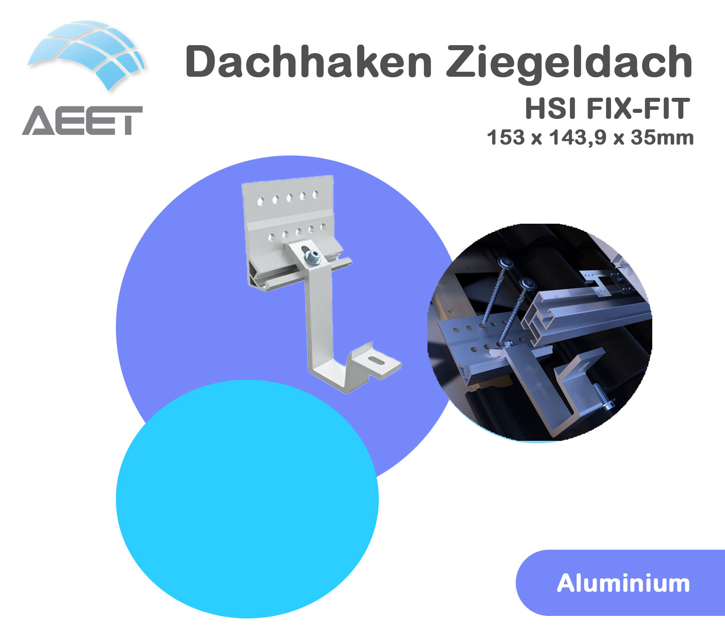 Dachhaken Ziegeldach HSI FIX-FIT Aluminium Dachhaken Ziegeldach HSI FIX-FIT Aluminium