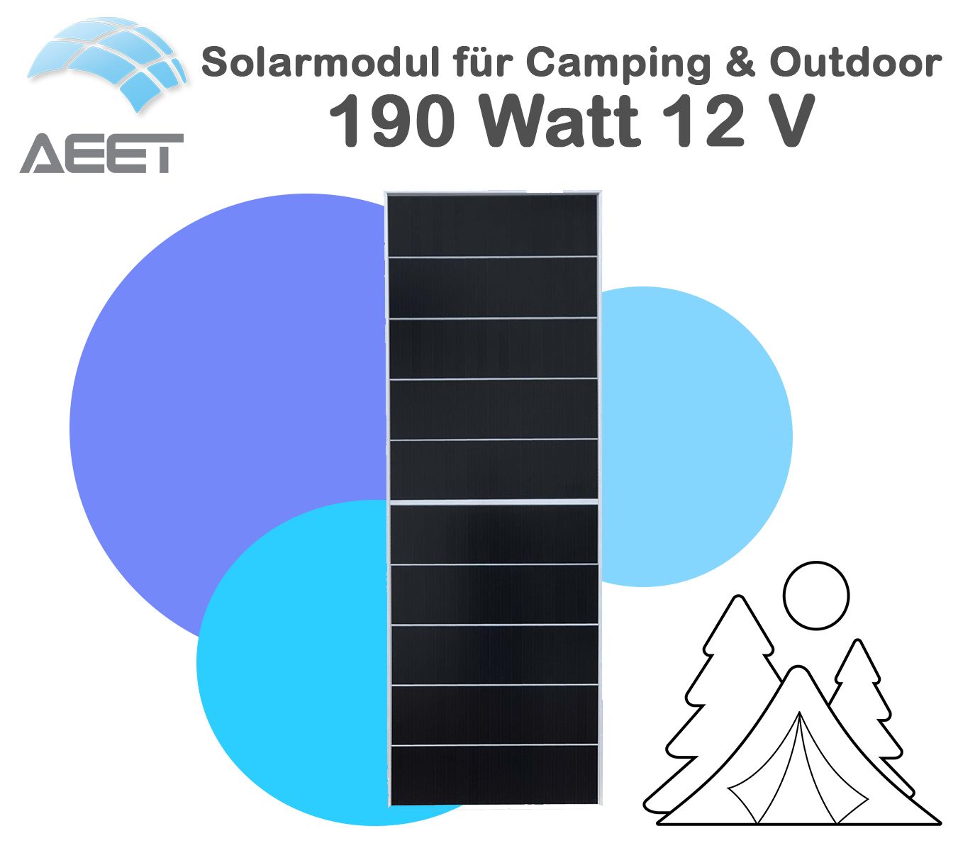 Solarmodule 190 Watt 12V Mono | Camping | Insel | Batterie Solarmodule 190 Watt 12V Mono | Camping | Insel | Batterie